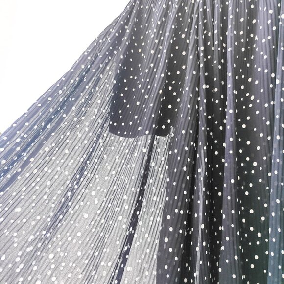 ZARA Navy Blue Polka Dot Wide Leg Palazzo Pants Lined, Flowy Style | Size XS - Picture 3 of 6